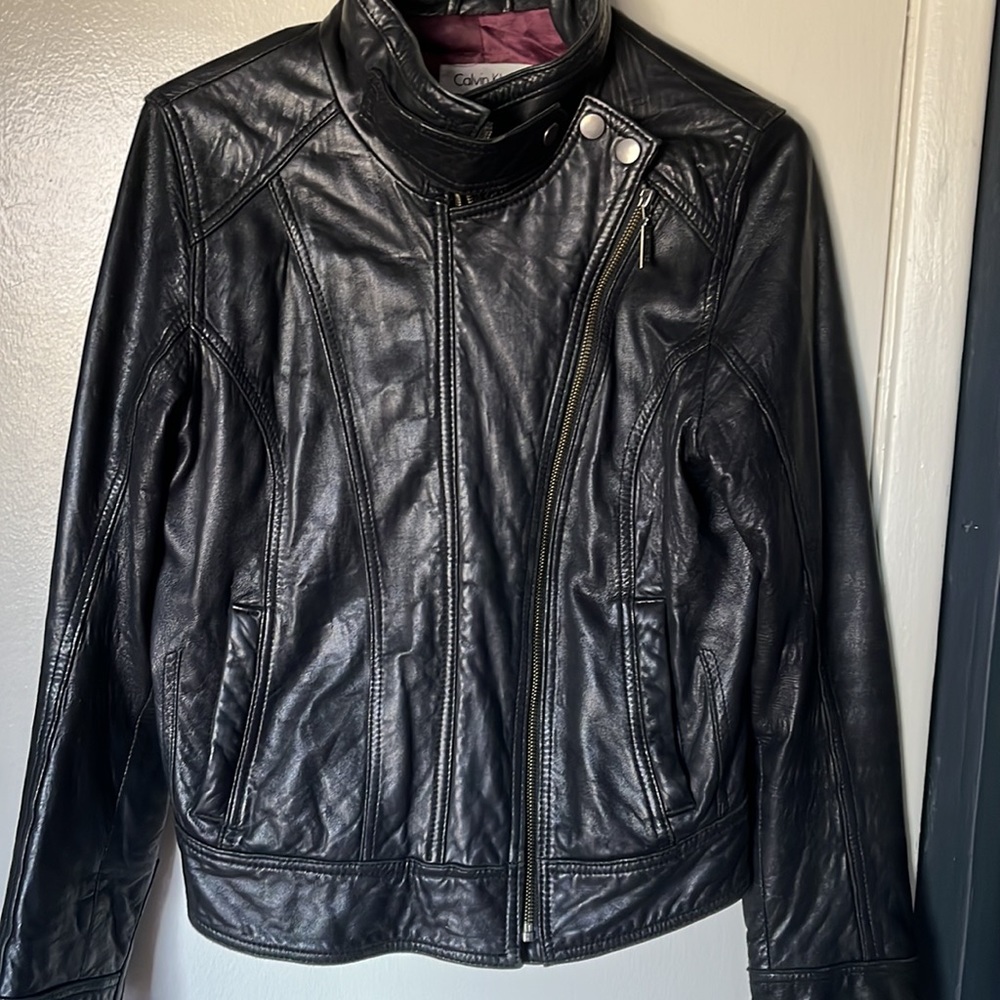 Beautiful leather Calvin Klein leather jacket. Genuine leather high quality.